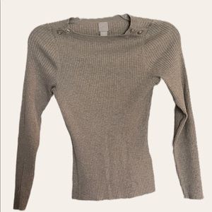 H&M Women’s Long Sleeve Rib-knit Office Wear Shirt | Size XS